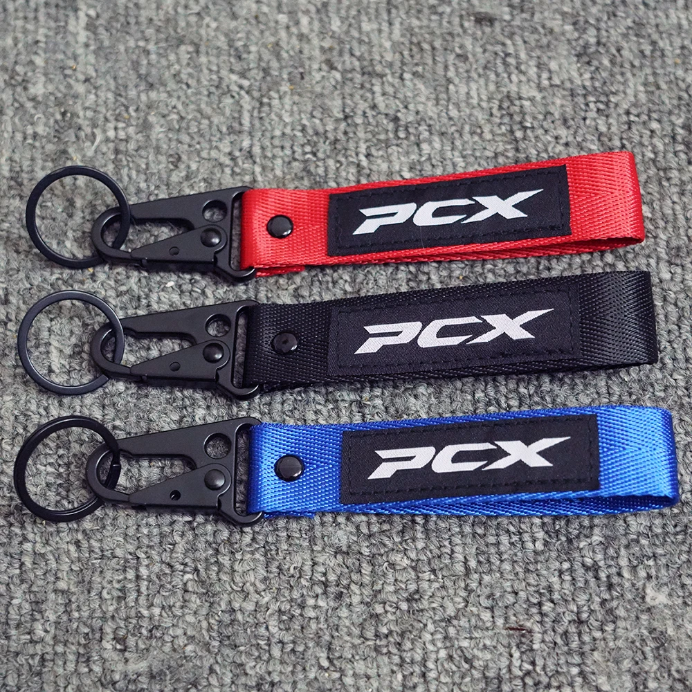 Motorcycle 3D embroidery keychain keyRing accessories  For Honda PCX 125 150 160 PCX125 PCX150 PCX160 2010-2021 2022