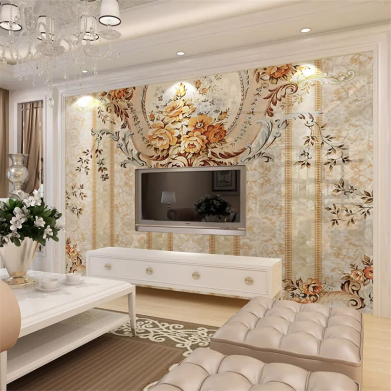 

beibehang Custom wallpaper 3d mural flower before the moon under the color carving art TV background wall paper papel de parede