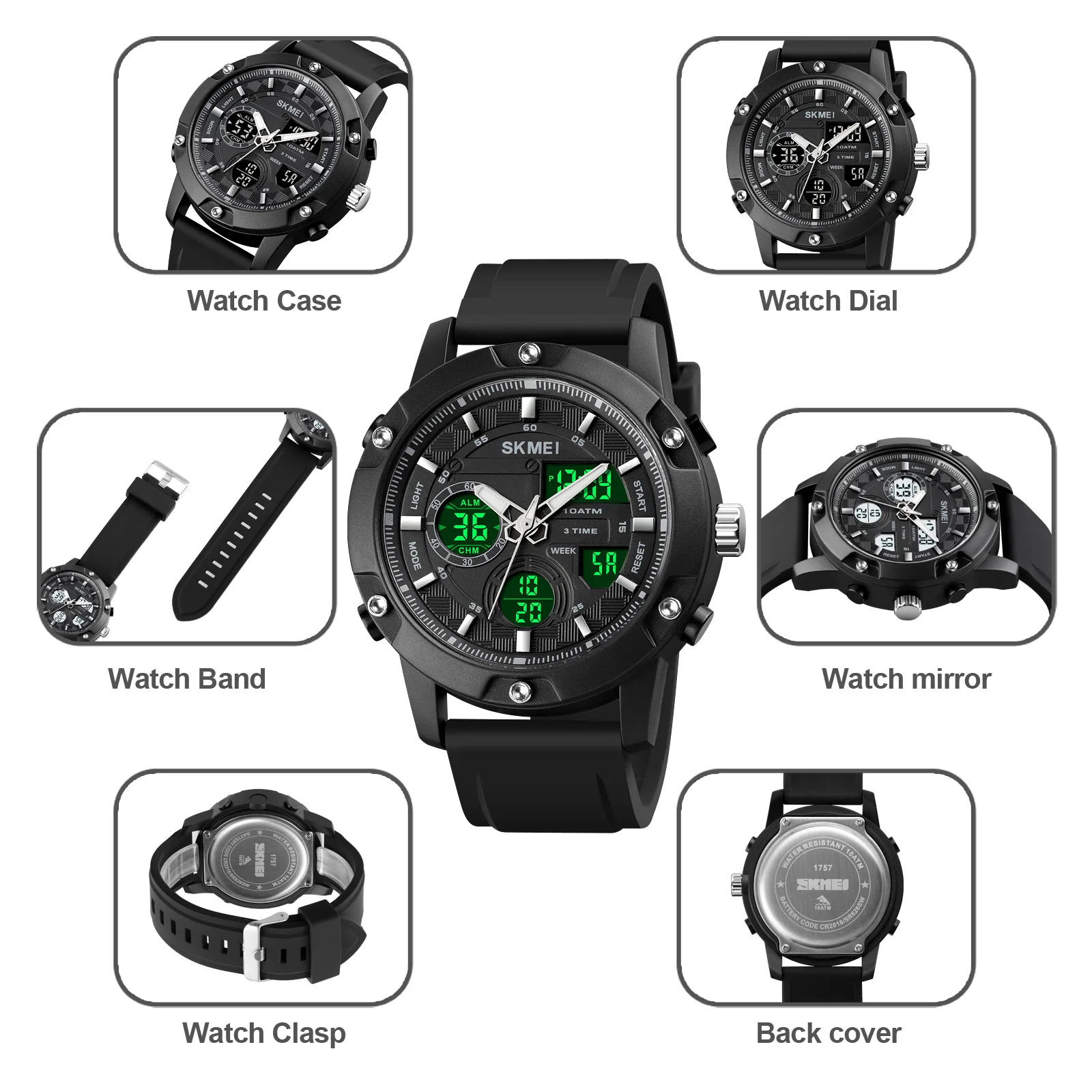 100M Waterproof Swim Fashion Sports Military Watches Men Stopwatch Clock Chrono Digital LED Wristwatches Relogio Masculino reloj