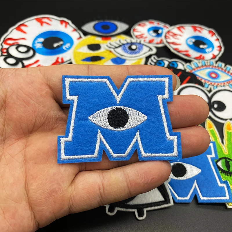 23PCS/Lot eyes eyeball Clothes Patch badges iron on Punk Embroidery for Clothes Stickers Garment Accessories