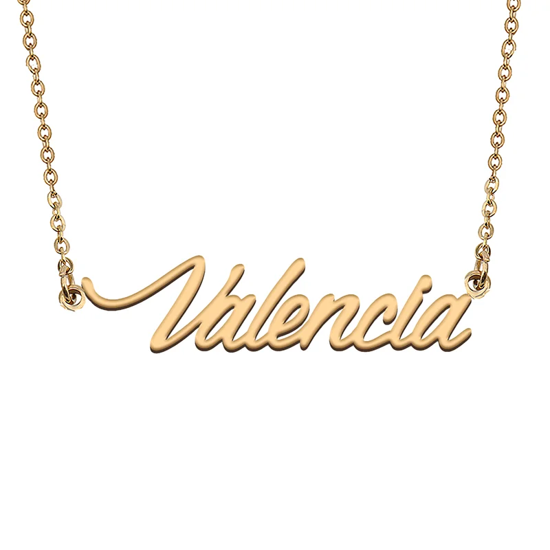 Valencia Custom Name Necklace Customized Pendant Choker Personalized Jewelry Gift for Women Girls Friend Christmas Present