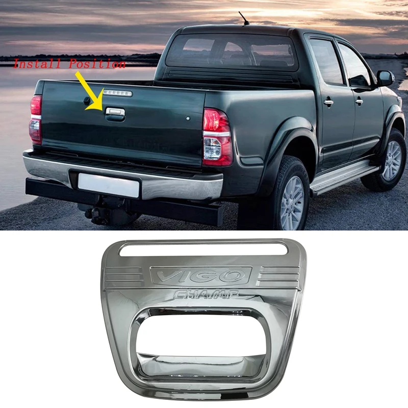 غطاء باب السيارة الخلفي من الكروم ABS ، ملحق السيارة ، لتويوتا هايلكس فيجو 2008-2014