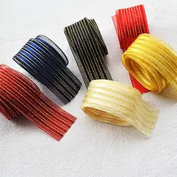 1 '25mm/5m stripe gold onion belt DIY handmade material headwear hair bow clothing accessories shoes hats