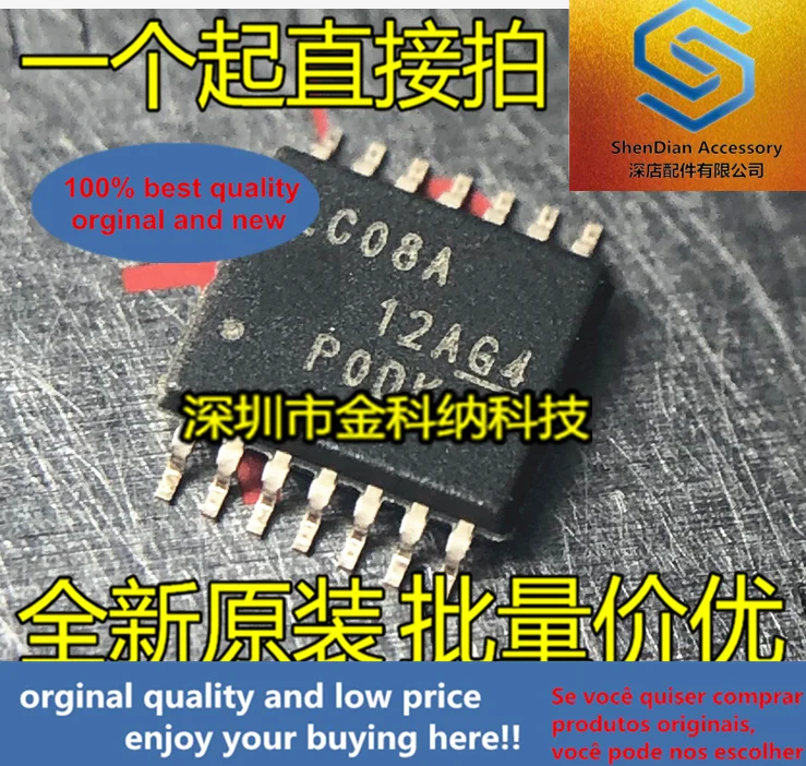 

10pcs only orginal new SN74LVC08APW printed silk LC08A patch TSSOP14 foot logic chip