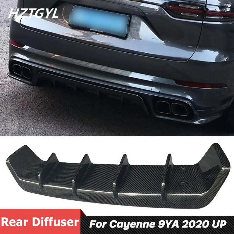 T Style Carbon Fiber Or FRP Material Rear Bumper Diffuser Lip For Porsche Cayenne 9YA Car Body Tuning 2020 Up