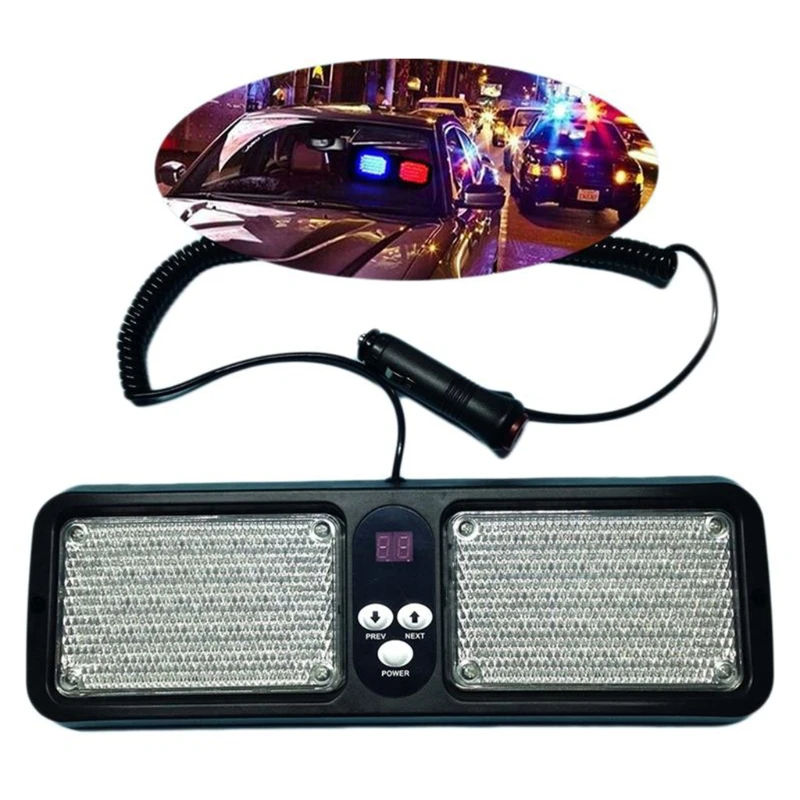 86 LEDs Strobe Light 12 Modes Emergency Flash Warning Caution Sun Visor Sun Shield Lamp Bar for Trucks Cars