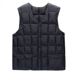 Cotton Padded Vest For Men Winter Thick Warm Streetwear Parka Sleeveless Jacket Casual Button Male Travel Gilet Waistcoat Xl-6xl