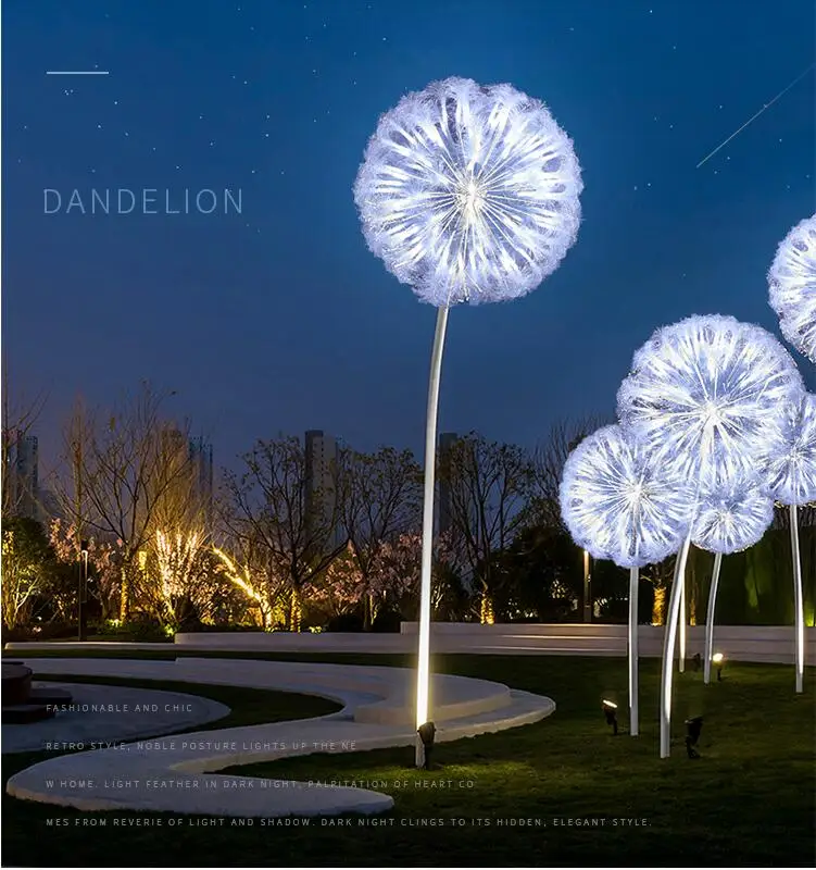 

LED fiber dandelion lamp outdoor waterproof lawn lamp wedding road guide courtyard lamp lighting landscape lamp