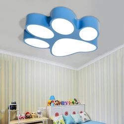 Pintura creativa moderna, hierro colorido, iluminación LED para dormitorio de niños, decoración del hogar, lámpara de techo con diseño de huella acrílica