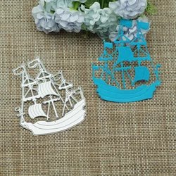 For Ocean Clip Art Sailing Boat Ship Patern Metal Cutting Dies Scrapbooking Cutter Stencil Clip Art Album Decorating  Embossing