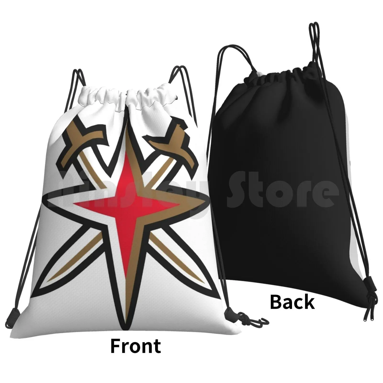 Vgk Backpack Drawstring Bag Riding Climbing Gym Bag Hockey Sports Football Baseball Sport Soccer Usa Basketball Flag Ice