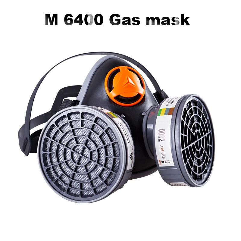 M6400 2 Filter Respirator gas mask  high quality Multifunction Protection mask For Acid gas formaldehyde Toxic painting gas mask