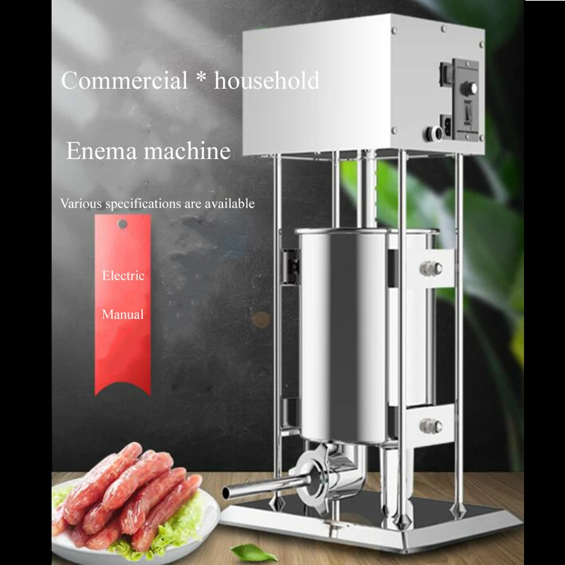 Sausage Meat Stuffer Filler Maker Machine with 5 Size Nozzles Stainless Steel Manual Vertical Restaurant Home Commercial Filling