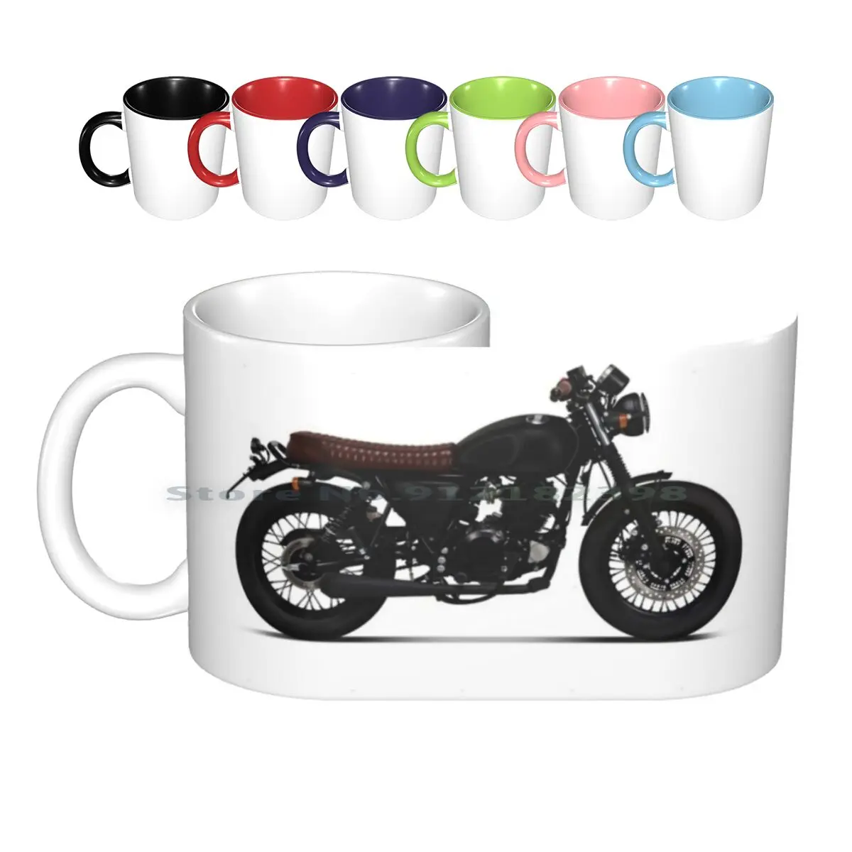 Mutt Mongrel 250 Ceramic Mugs Coffee Cups Milk Tea Mug Mutt Mongrel 250 Motorcycle Render Sketch Bike Creative Trending Vintage