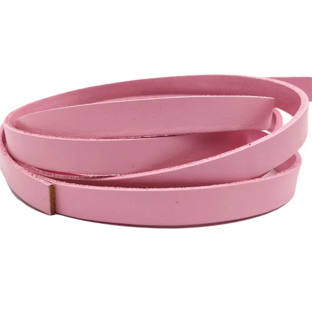 Aaazee 10mm Wide Pink Leather Band Strip Flat 2mm Thickness