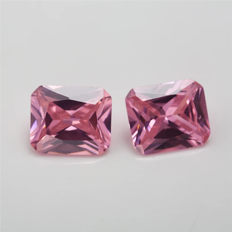 Size 4x6~13x18mm Octangle Shape 5A Lavender Pink Red Color CZ Zircon Stone Synthetic Gems Cubic Zirconia For Jewelry