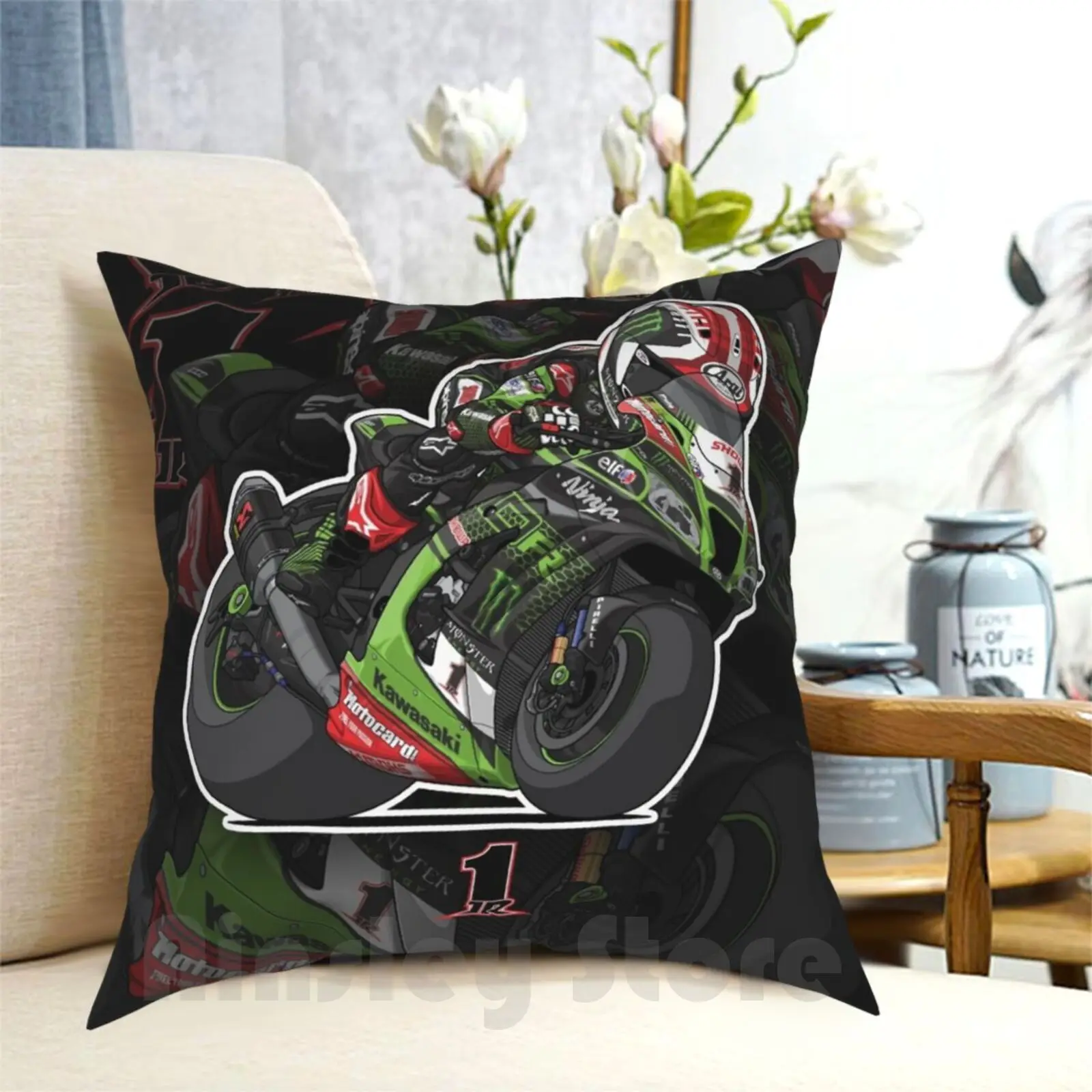 World Wsbk 2020-Jonathan Rea Pillow Case Printed Home Soft Throw Pillow Superbike World Superbike Wsbk Jonathan Rea