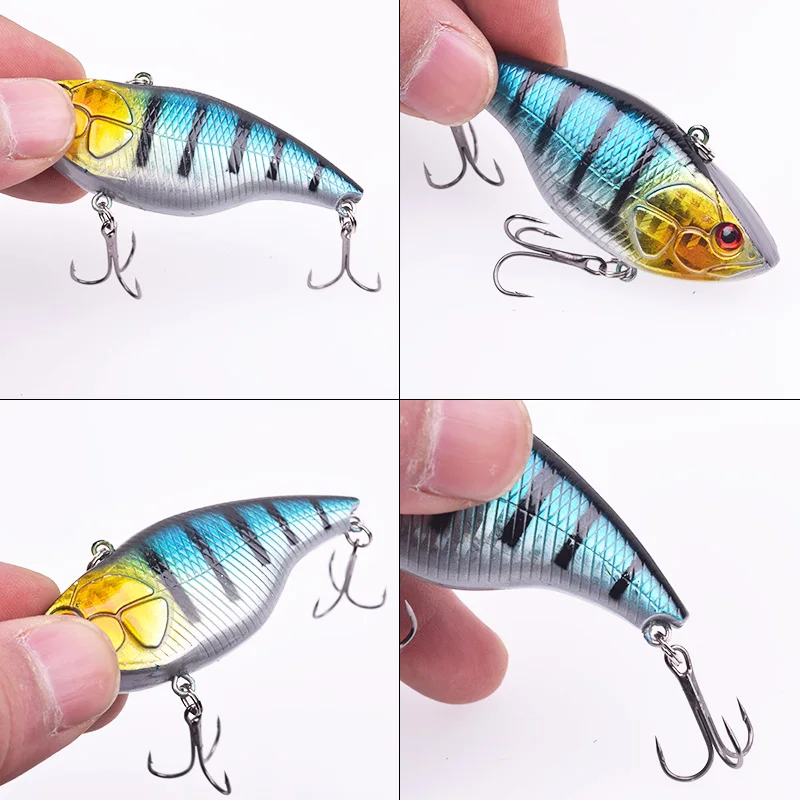 1Pcs Jerkbait Sinking VIB Fishing Lures 7.2cm 18g Laser Plastic Vibration Fishing Bait For Pike Bass Musky Wobbler Pesca Tackle