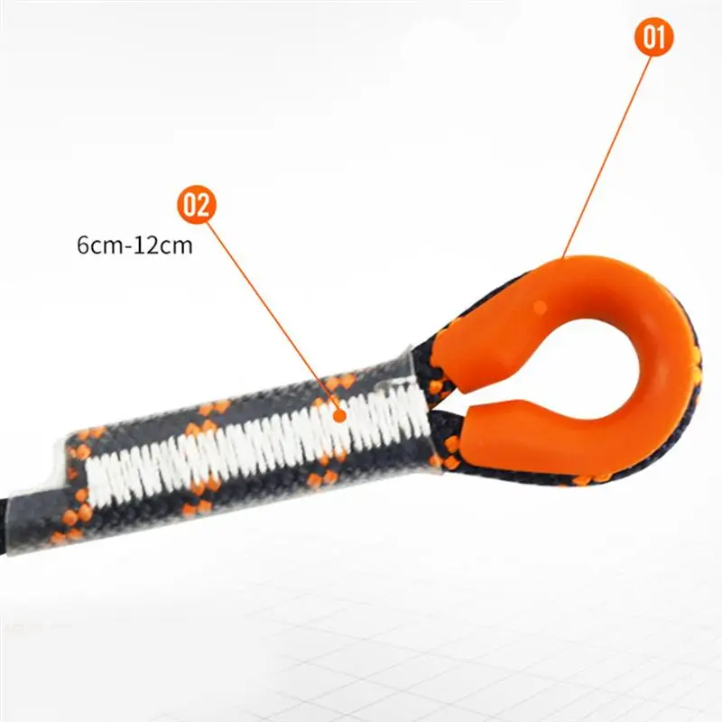 Écharpe de sécurité pour escalade, ULde rappel, équipement de sport en plein air, noir et orange, 5 mètres, 8mm d\'épaisseur, 1 pièce