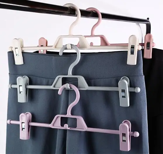 

Multi-functional non-slip plastic pants clip multi-layer can be stacked pants hang trackless skirt clip