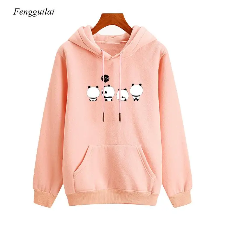 Print Hoodies Women Hooded Oversize Pullovers Harajuku Warm Kawaii Female Loose Streetwear Sweatshirts