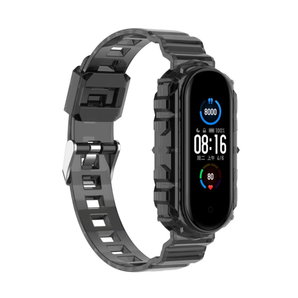 Watchbands Pulseira for Mi Band 7 6 Strap for XiaoMi Mi Band 5 Replacement Bracelet Silicone Transparent Straps for Mi Band 4 3