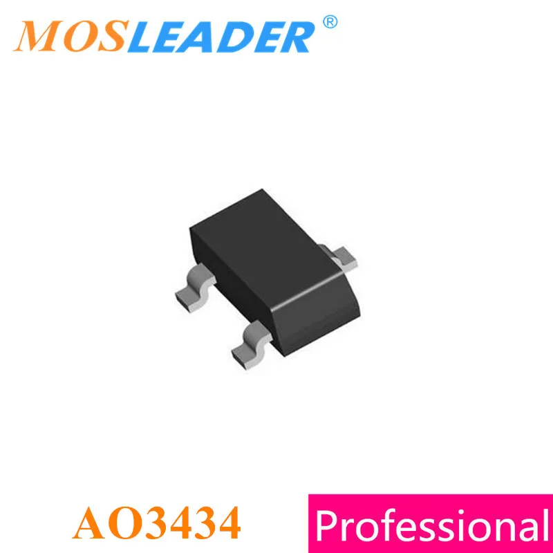 

Mosleader AO3434 SOT23 1000PCS 3000PCS N-Channel 30V 4A Made in China Don't have ESD protection High quality like original