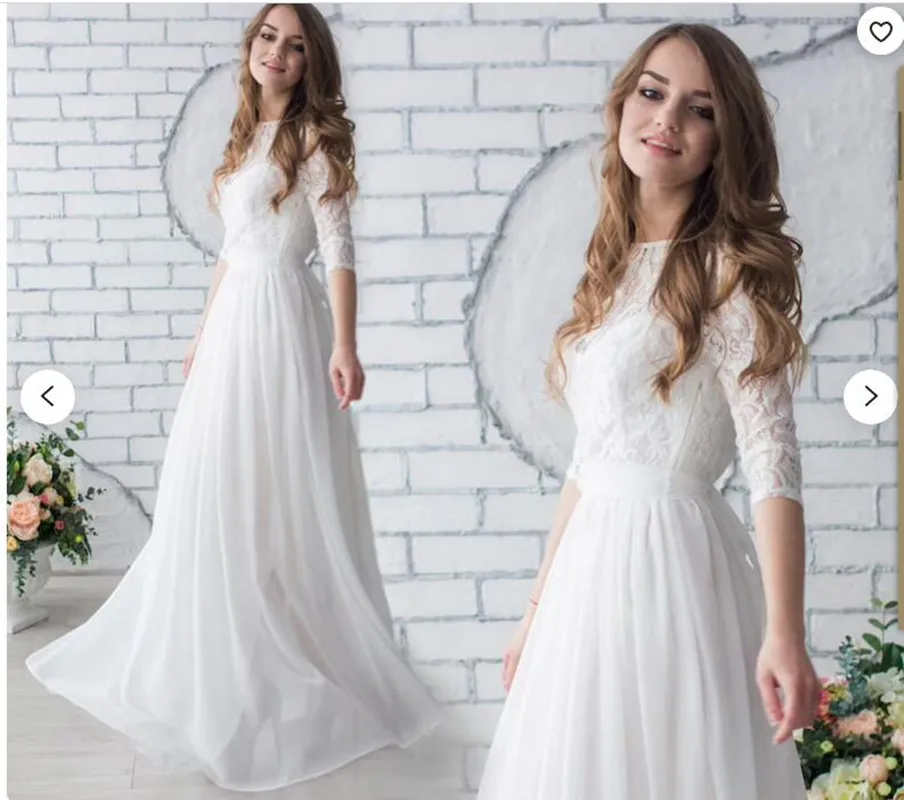 

2022 Lace Half Sleeve Bridesmaid Dress Ivory A Line Dresses Guest Maid Of Honor Vestido Gowns