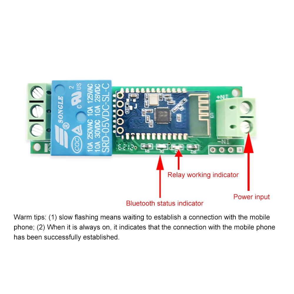 1 Channel 5V 12V Relay Module ESP8266 for Bluetooth Relay Module Internet of Things Smart Home Mobile APP Remote Control Switch