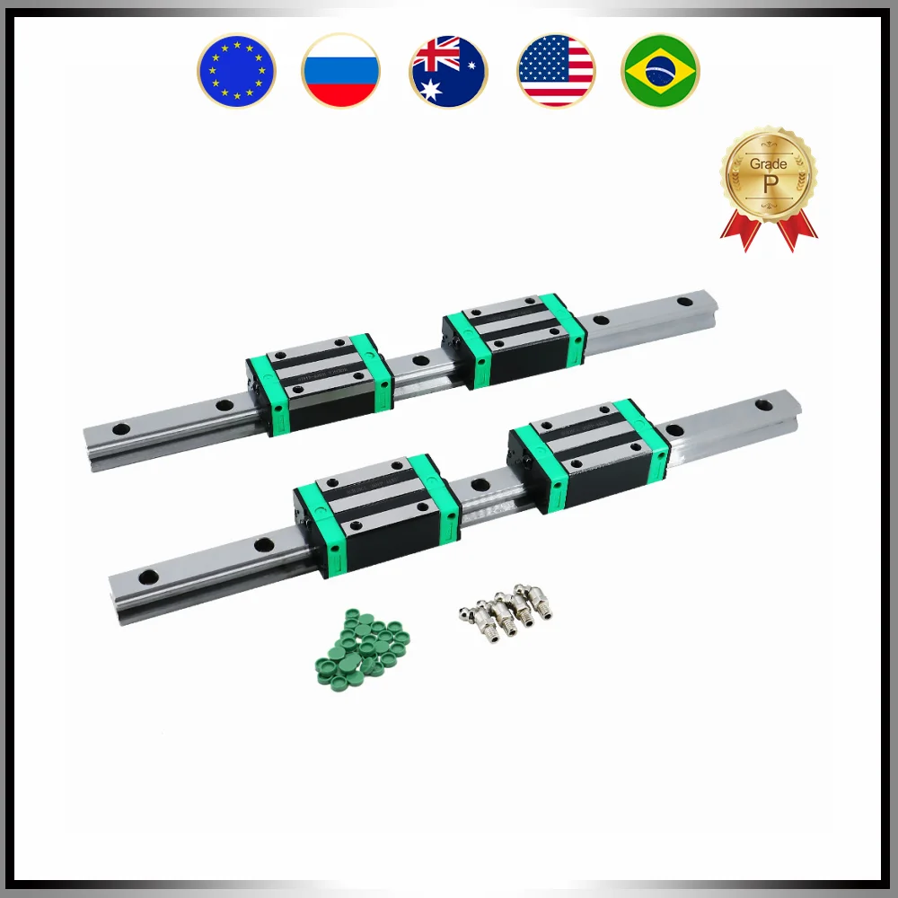 

CNC guides 2 PCS HGR15 1500mm linear guide rail + 4 pcs HGH15CA / HGW15CC sliders block bearings for CNC Router