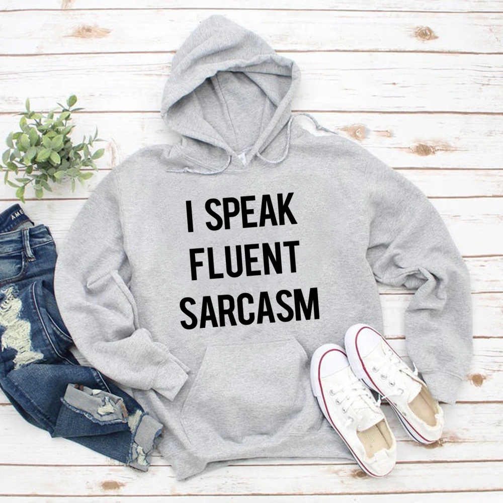 

Свитшот с надписью «I Talk толстовки Sarcasm»