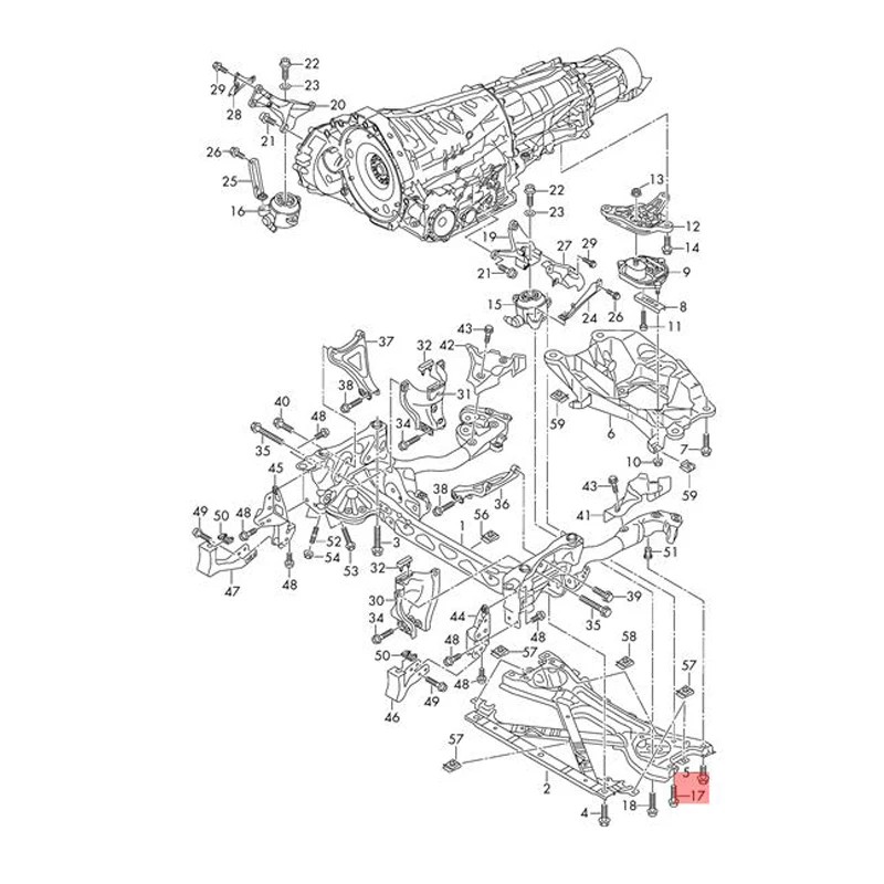 M12X1.5X55mm FOR C6 C7 A6 Allroad Qu. Hexagon Bolt M12X1.5X55  N91174201 Subframe screws FOR  PHIDEON