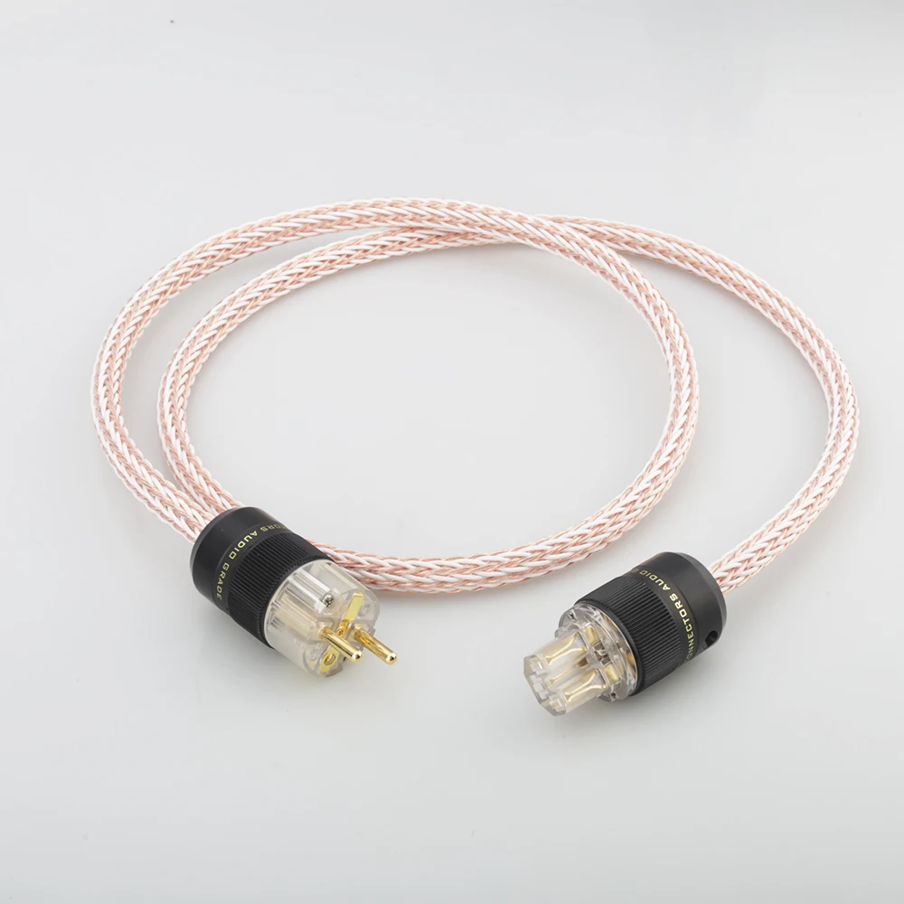 

HIFI 12TC Schuko Mains Power Cable EU Schuko Power Cord Extension AC US Power Cable 24K Gold Plated EU Power plug