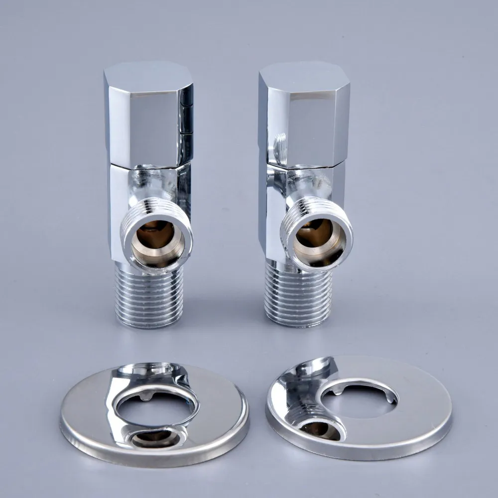 2pcs European style Chrome toilet angle valve 1/2