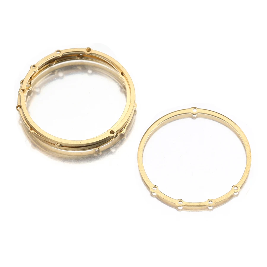 20Pcs Raw Brass Multiple Holes Hoop Circle Connectors Diy For Witchy Celestial Boho Earrings Necklace Jewelry Making Supplies