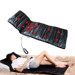 Electric Body Massager Fatigue Vibration Massage Bed Infrared Back Waist Massage Cushion Mattress for Back Full Body Relaxation