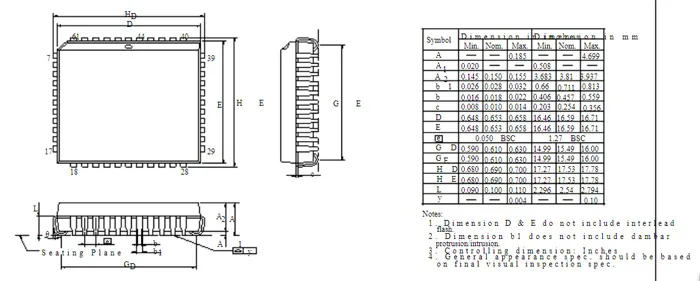 مقبس اختبار دائرة متكاملة, WPLCC44 مقبس اختبار PLCC44 IC