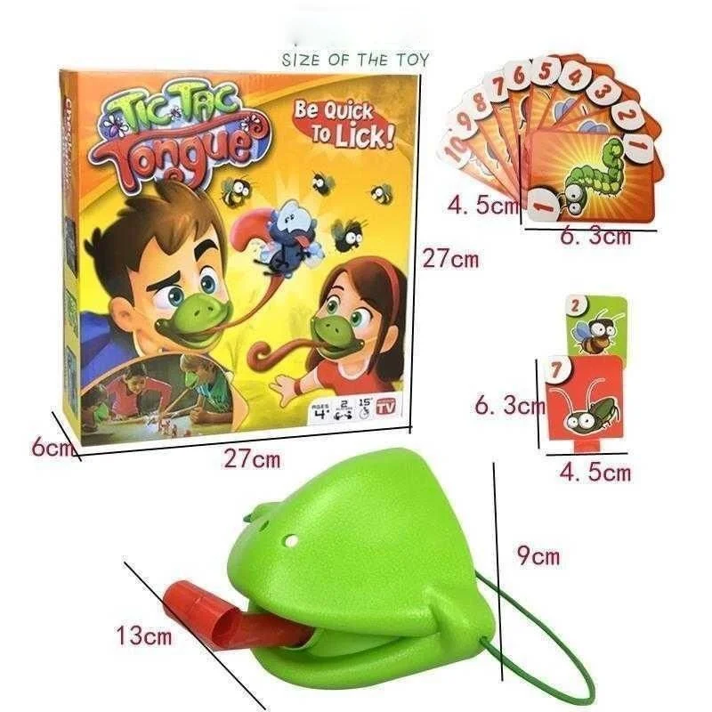 Frogs Tongue Out Gags & Practical Jokes Chameleon Playing Cards Competitive Parent-child Interactive Desktop Toy Sensory Toys