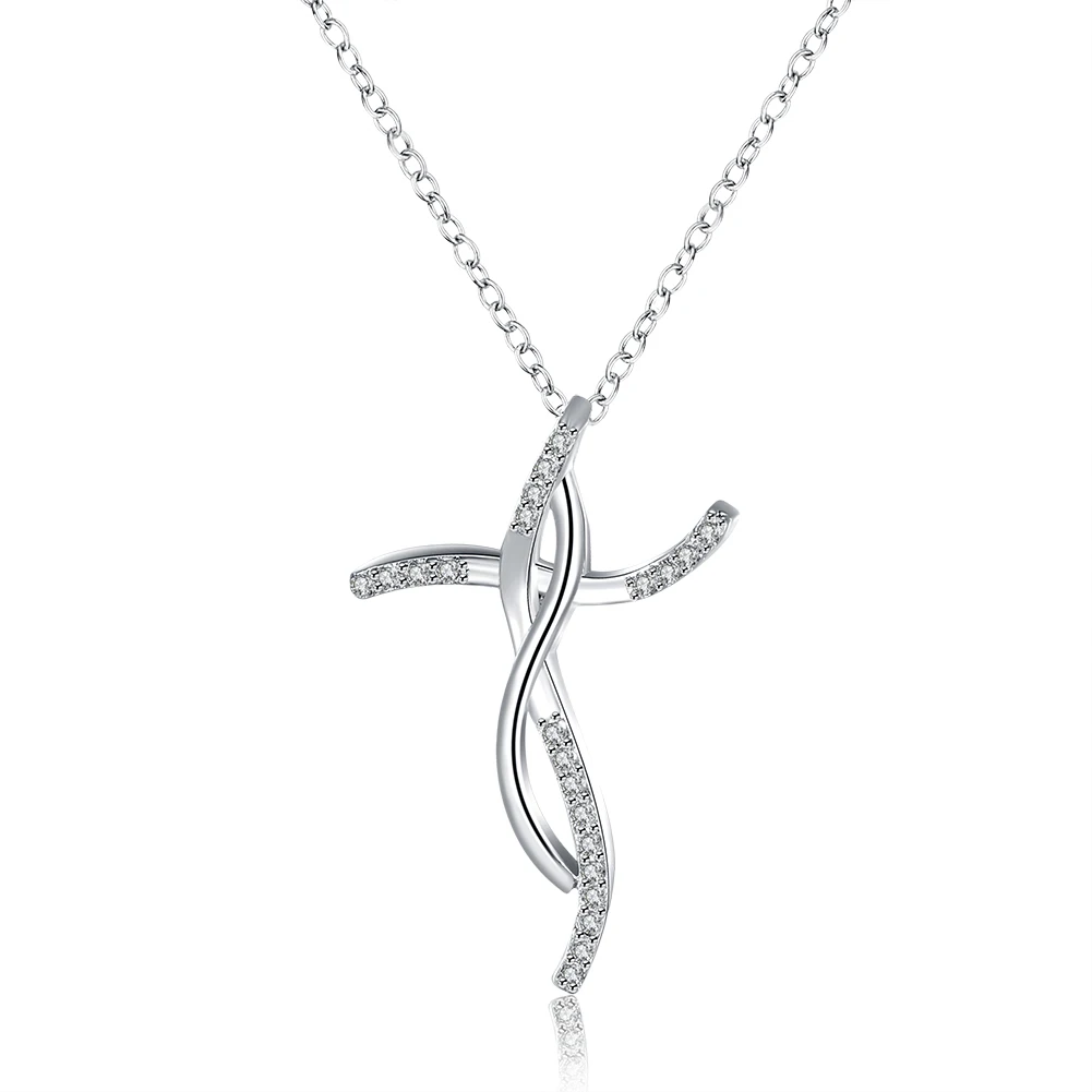 

925 Sterling Silver Cross Zircon Necklace For Women Luxury Designer Jewelry Accessories Wholesale Everything