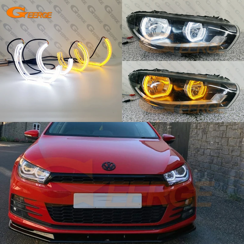 

Для Volkswagen Vw Scirocco Iii Mk3 2008-2017 ультра яркий кристалл Dtm M4 стиль Led Angel Eyes Halo кольца дневной свет