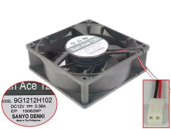 

Sanyo Denki 9G1212H102 Server Cooling Fan DC 12V 0.38A 120x120x38mm 2-Wire