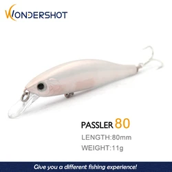 Wondershot A17 80mm 11g Hot Model Fishing Lure Minnow Crank Wobbler Jerkbaits Artificial Bait Topwater Mustad Hooks For Fishing