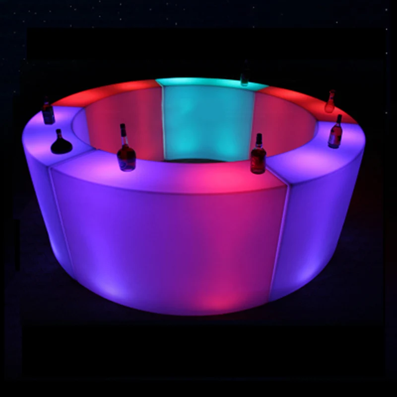 

Direct selling led round luminous bar table nightclub bartending table outdoor waterproof hotel creative luminous lamp furniture