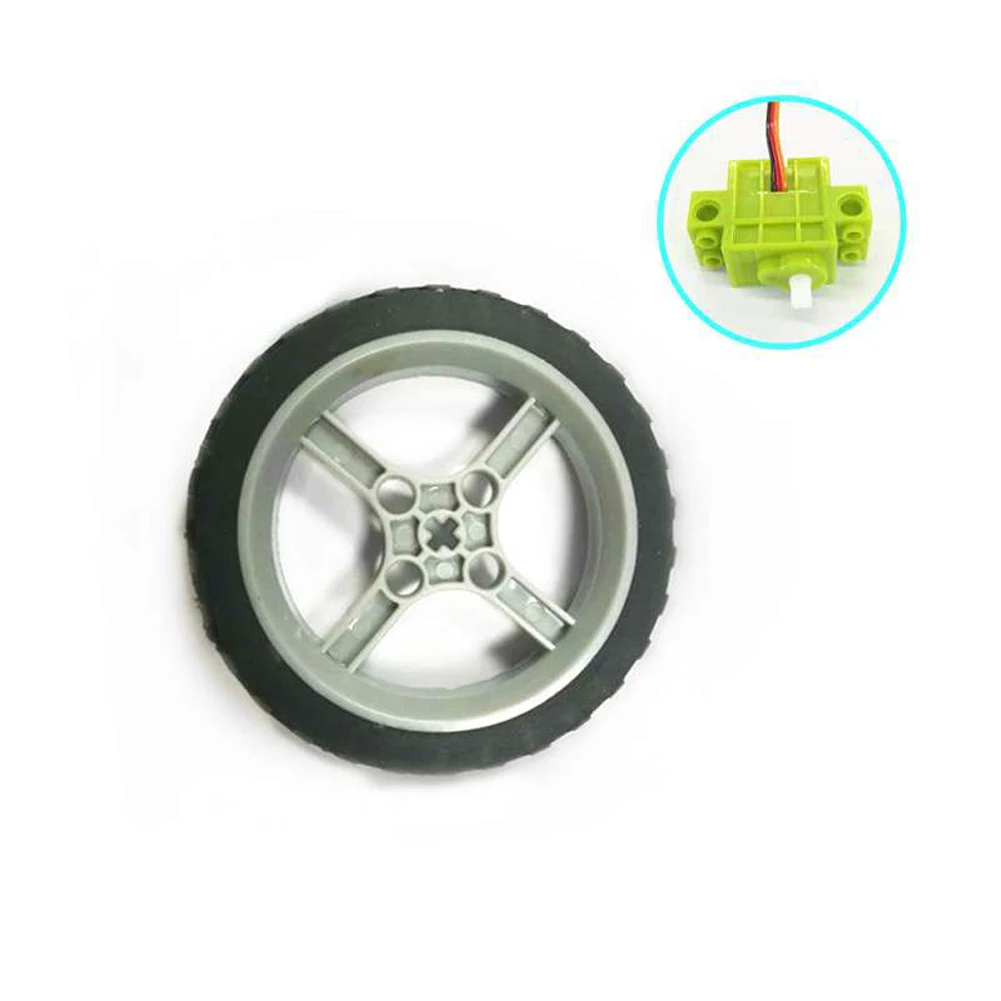 4pcs/lot Geekservo Cross Axle Wheels Compatible With Legoeds Building Blocks Brick  Smart Car Accessories