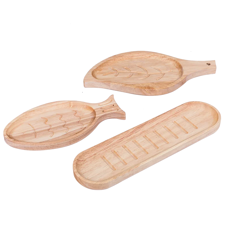 

Wooden plate snack plate snack plate nut wooden plate Japanese dish creative snack plate solid wood plate log fruit plate