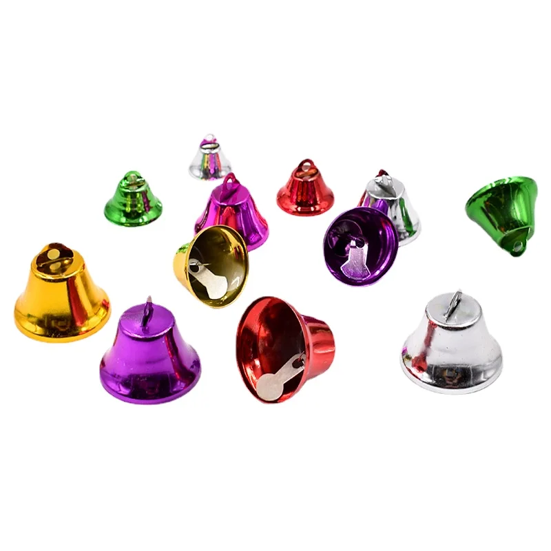 16-32mm vacuum plating color open horn Bell Christmas element pendant dance bell DIY jewelry accessories materials