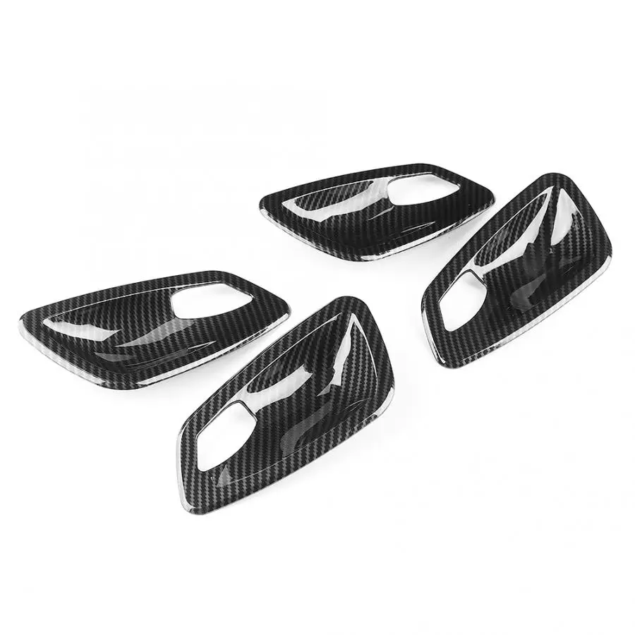 Interior Door Handle Bowl Trim Cover Fit for BMW E90 3 Series 2005 2006 2007 2008 2009 2010 2012 4Pcs Carbon Fiber Texture