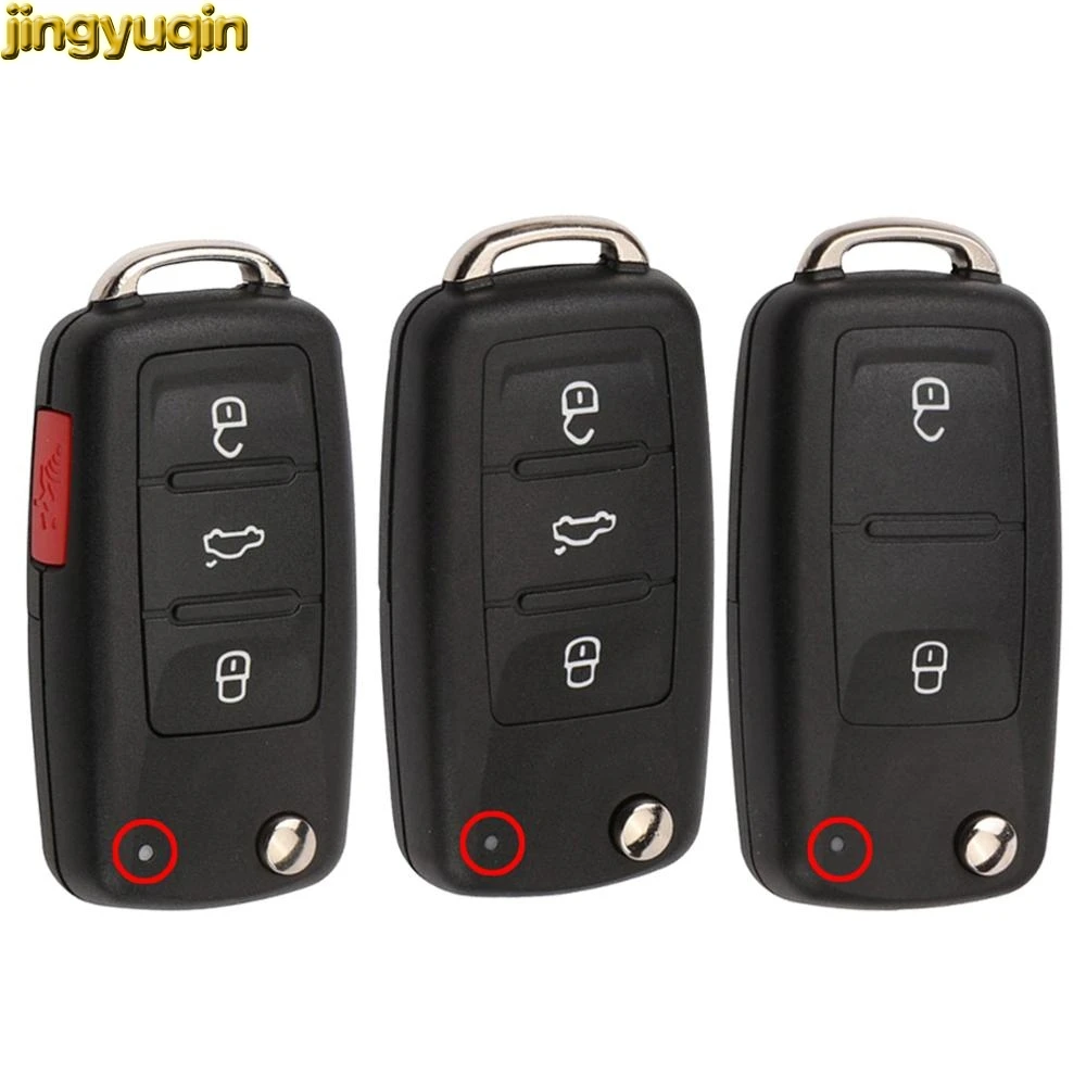 

Jingyuqin Flip Remote Key Fob Shell for VW Volkswagen Jetta Golf 3 4 5 Passat B5 B5.5 B6 Tiguan Beetle Polo Bora Anahtar SKODA