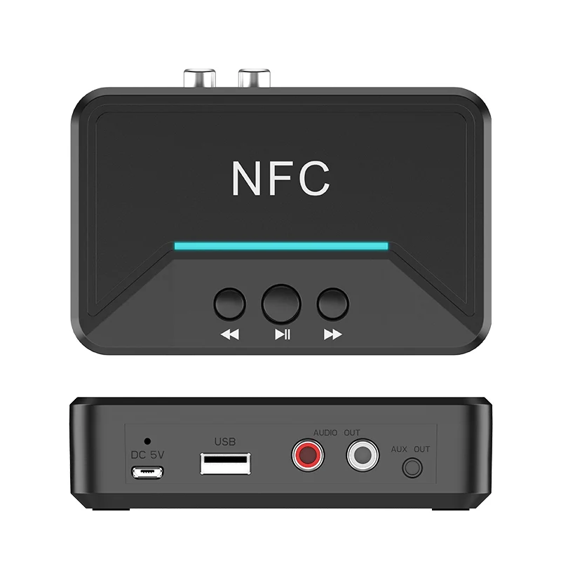 

NFC Bluetooth Receiver AUX 3.5mm Jack AUX RCA Wireless Adapter Car Handsfree Call & Microphone Bluetooth 5.0 Audio Receiver