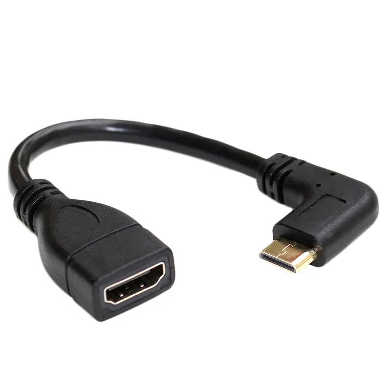 Right Angled HD-compatible Converter Adapter Cable  C Type Mini HD to A  Female 1080P for Laptop& Camera